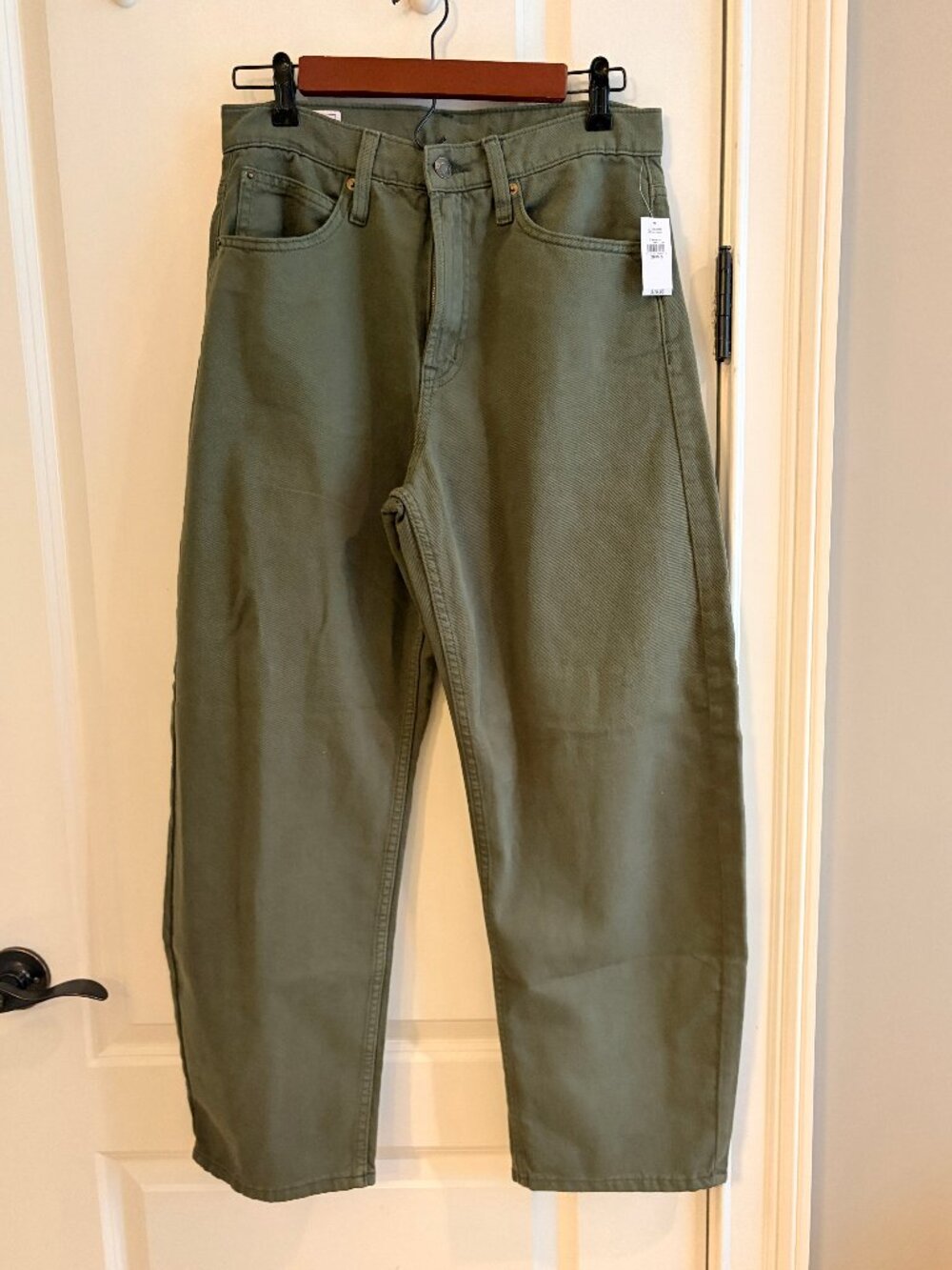 Gap High Rise Barrel Jeans  Size 28 / 6 S  Olive Green  New With Tags